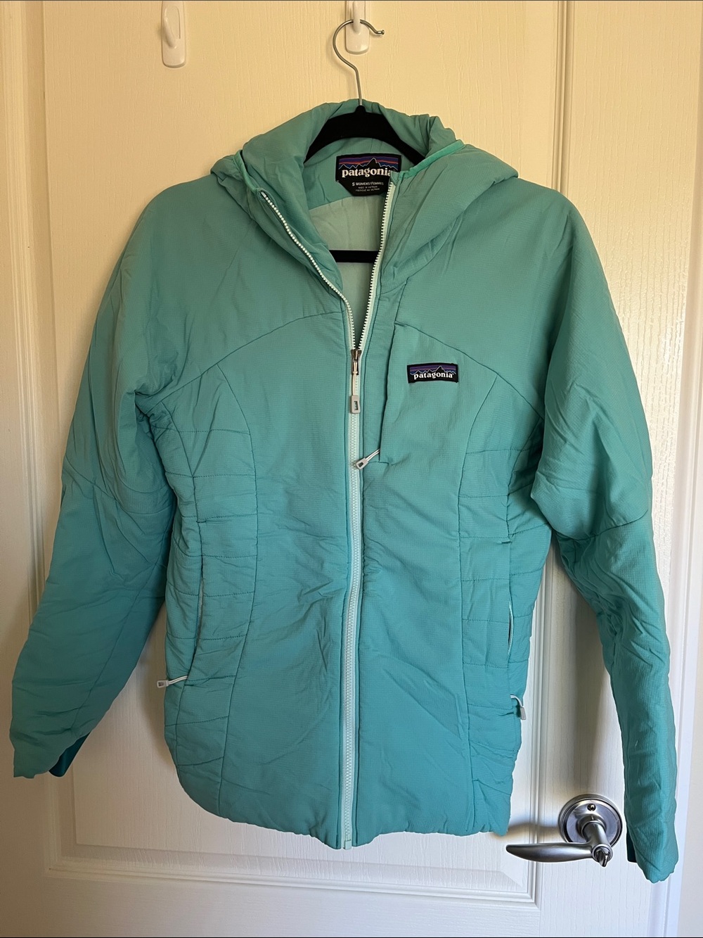 Patagonia Women's Teal Hooded Puffer Jacket